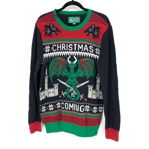 Ugly Christmas Sweater Mens Size Medium Christmas Is Coming Pullover